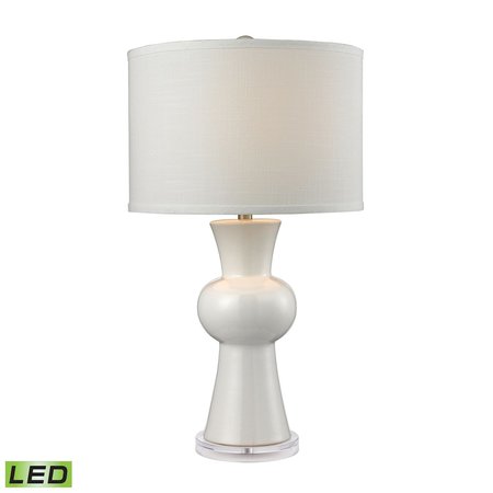 ELK HOME White Ceramic 28'' High 1-Light Table Lamp - Gloss White D2618-LED